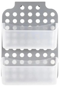 Mensola doppia sospesa per doccia 12x35,5 cm grigio/bianco