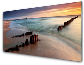 Quadro acrilico Paesaggio della spiaggia dell'oceano 100x50 cm