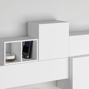 Parete Attrezzata Base TV 260 Cm E Pensili Tromen Bianco Opaco