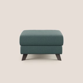 Moon Pouf contenitore e piedini alti in tessuto smacchiabile con acqua T05 verde