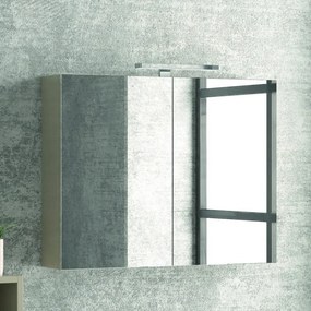 Composizione mobile bagno sospeso 80cm: mobile, 2 pensili e specchio TOD-80A - KAMALU
