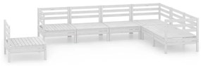 Set Salotto da Giardino 7 pz in Legno Massello di Pino Bianco