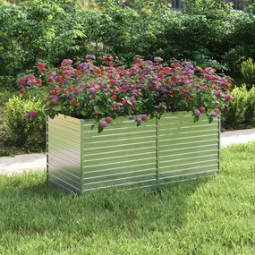 Letto Rialzato Giardino 160x80x77 Cm İn Acciaio Zincato Argento /