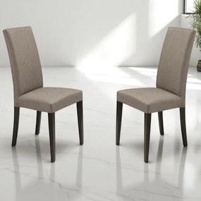 Sedia in tessuto Caffčlatte con gambe in legno DENVER 2 sedie