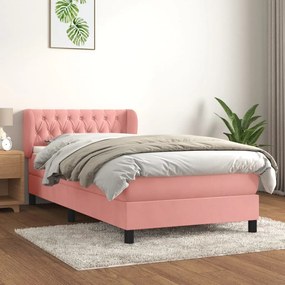 Giroletto A Molle Con Materasso Rosa 100x200 Cm İn Velluto /