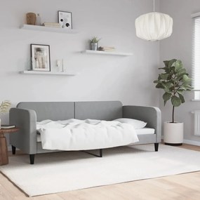 Letto da giorno grigio chiaro 90x190 cm in tessuto