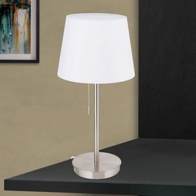 Orion LA 4-1205/1 - Lampada da tavolo con porta USB LUDWIG 1xE27/40W/230V bianco/cromo