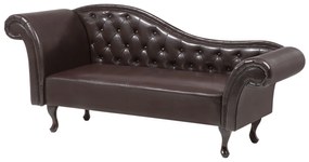 Chaise longue vintage sinistra in pelle sintetica marrone LATTES Beliani