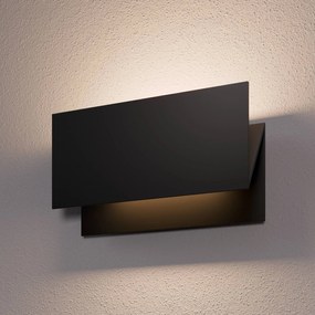 Lucande Applique da esterni LED Meja, nero, metallo, IP54