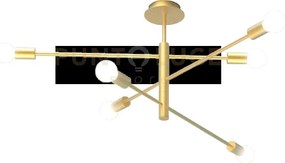 Anna-pl6 lampada da soffitto 6 luci ottone spazzolato attacco e27