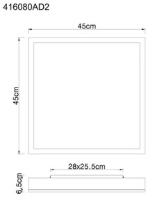 Globo 416080AD2 - Plafoniera LED DORO LED/24W/230V 3000K 45x45 cm