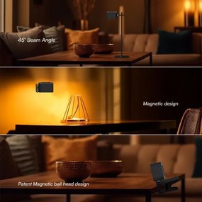 LED Lampada da tavolo magnetica dimmerabile 4in1 LED/3W/5V 3000-6000K 1800 mAh nero