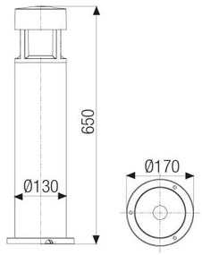 Greta Mini Led 15W 3000°K H. 65Cm