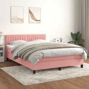 Giroletto A Molle Con Materasso Rosa 140x190 Cm İn Velluto /