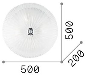 Plafoniera Classica Shell Vetro Ambra 4 Luci E27