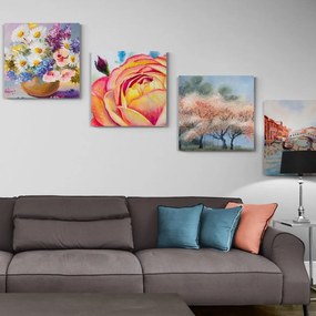 Set di quadri – Romantica Venezia con fiori