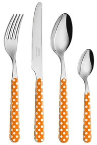 Set 24 Pezzi Posate Moderne - Pois Arancio