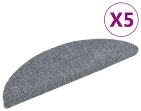 Tappetini Per Scale Adesivi 5 Pz 56x17x3 Cm Grigio Chiaro /