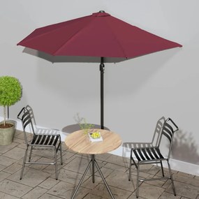 Ombrellone Balcone Palo İn Alluminio Bordò 270x144x222cm A Metà /