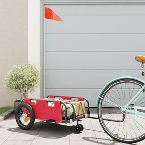 Rimorchio Da Bici Rosso Oxford E Ferro /