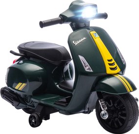 Moto Elettrica per Bambini con Licenza Ufficiale Piaggio Vespa 6V con Rotelle e Luci Verde Scuro...