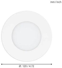 Eglo 98212 - Faretto LED dimmerabile da incasso per controsoffitto FUEVA-A LED/5W/230V + telecomando