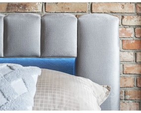 Letto matrimoniale imbottito grigio chiaro con contenitore con rete inclusa 180x200 cm Lamica – ELTAP