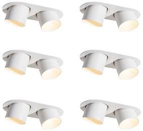 Set di 6 faretti da incasso bianchi GU10 70mm orientabili 2-luci - Installa