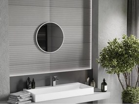 Mexen Loft specchio da bagno rotondo 50 cm, cornice bianca - 9850-050-050-000-20
