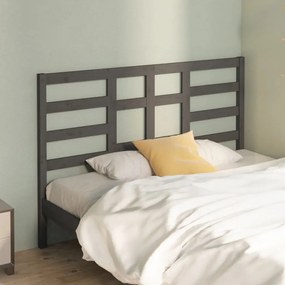 Testiera Letto Grigia 166x4x104cm İn Legno Massello Di Pino /