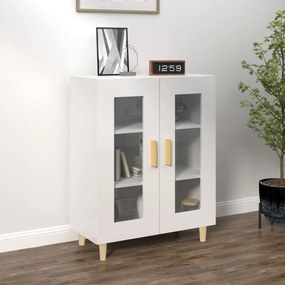Credenza 69,5x34x90 Cm İn Legno Multistrato Bianco Lucido /