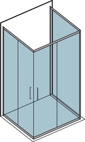 Box 3 lati 80x80x80 altezza 180 vetro trasparente K410 - KAMALU