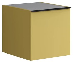 Struttura semi colonna da bagno Pixel 1 anta laccato opaco giallo sole L 40 x H 40 x P 45.5 cm