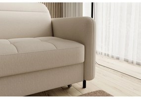 Divano angolare beige allungabile/con contenitore (con penisola a sinistra/con chaise lounge) e rivestimento in velluto Gomsi – ELTAP