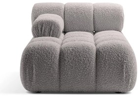 Modulo divano grigio chiaro in tessuto bouclé (angolo sinistro) Bellis - Micadoni Home