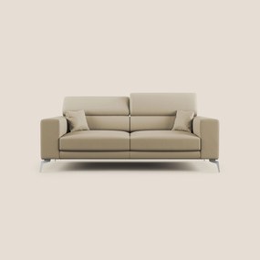 Blade Divano moderno con poggiatesta reclinabili in Ecopelle T04 beige