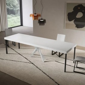 Consolle allungabile Libo Premium - Bianco frassino gambe bianche 90x40/300 cm