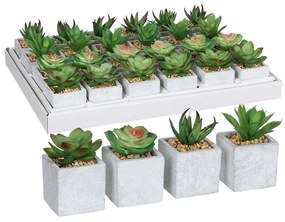 Pianta finta Mica Decorations 8 x 5 cm PVC Succulenta