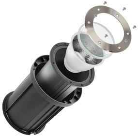 Faro interrato con base E27 - per lampade PAR30 e PAR38 - Doppio Pressacavo