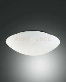 Pandora plafoniera bianca in vetro diametro 36cm 2 luci attacco e27
