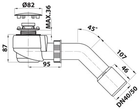 Bruckner - Sifone per piatto doccia DN40/50 bianco/lucido acciaio inossidabile