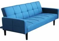 Divano Letto tre posti in Tessuto cm 194x83x74 - KIRK Colore: Blu melange