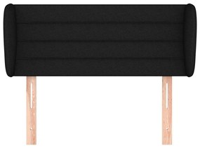 Testiera ad orecchio nera 93x23x78/88 cm in tessuto