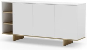 Cassettiera bassa bianca in rovere 170x80 cm Cequoia - Marckeric