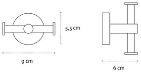 Kamalu - appendiabiti bagno doppi ganci laterali acciaio inox lucido | mira-c