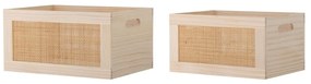 Scatole in set di colore naturale in legno 2 pz 39x29x20 cm Piana – Bloomingville
