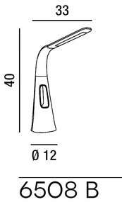 Lampada da tavolo flex in plastica colore bianco con ventilatore