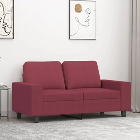 Divano A 2 Posti Rosso Vino 120 Cm İn Tessuto /