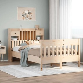 Letto Senza Materasso 135x190 Cm İn Legno Massello Di Pino /