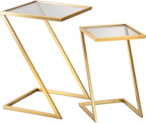 Set di 2 tavoli contenitori con piano in vetro 40x40 cm Zet - Mauro Ferretti